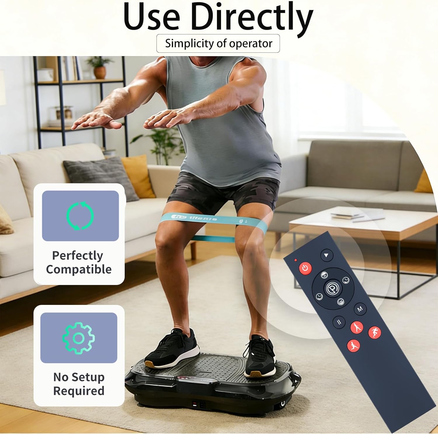 ZWP remote control showing 'Use Directly' and 'No Setup Required' features