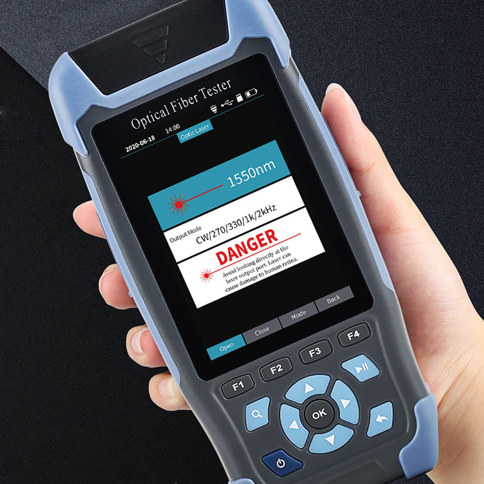 OTDR 9-en-1 Portable - Compteur De Puissance Optique, Réflectomètre, Localisateur De Défauts - Écran Tactile 4.3"