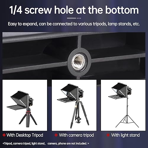 Miniatura 18 de LENSGO TC7S Teleprompter portátil para teléfono, mini teleprompter plegable de un segundo con control remoto, aplicación compatible con iPhone
