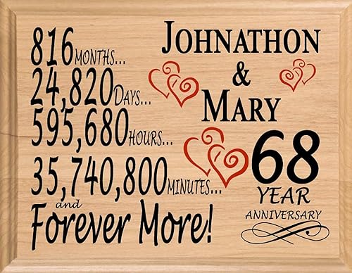 Miniatura 33 de Placa de regalo personalizada para el primer aniversario, regalo de boda para esposa, marido, pareja, él, ella, madera maciza, fabricado en los