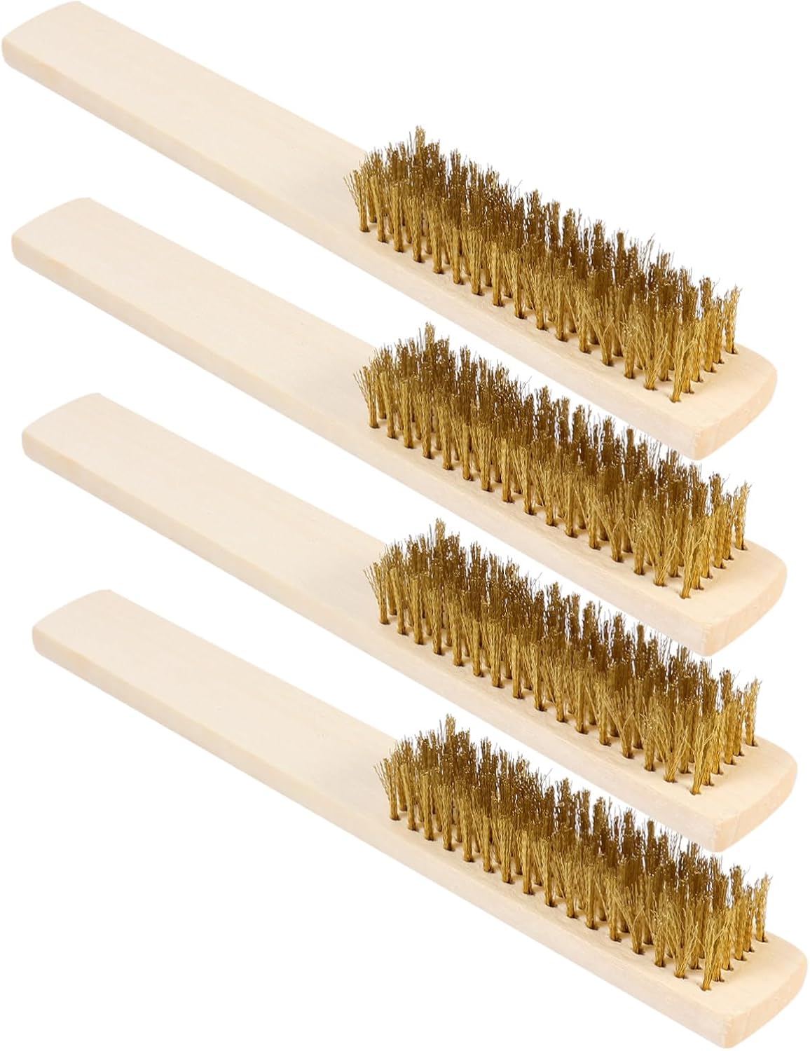 Copper Wire Cleaning Brush 8.03In with Wooden Handle File Cleaning Brush for Restoring and Maintaining Hand Files and Rasps in Workshop and Home