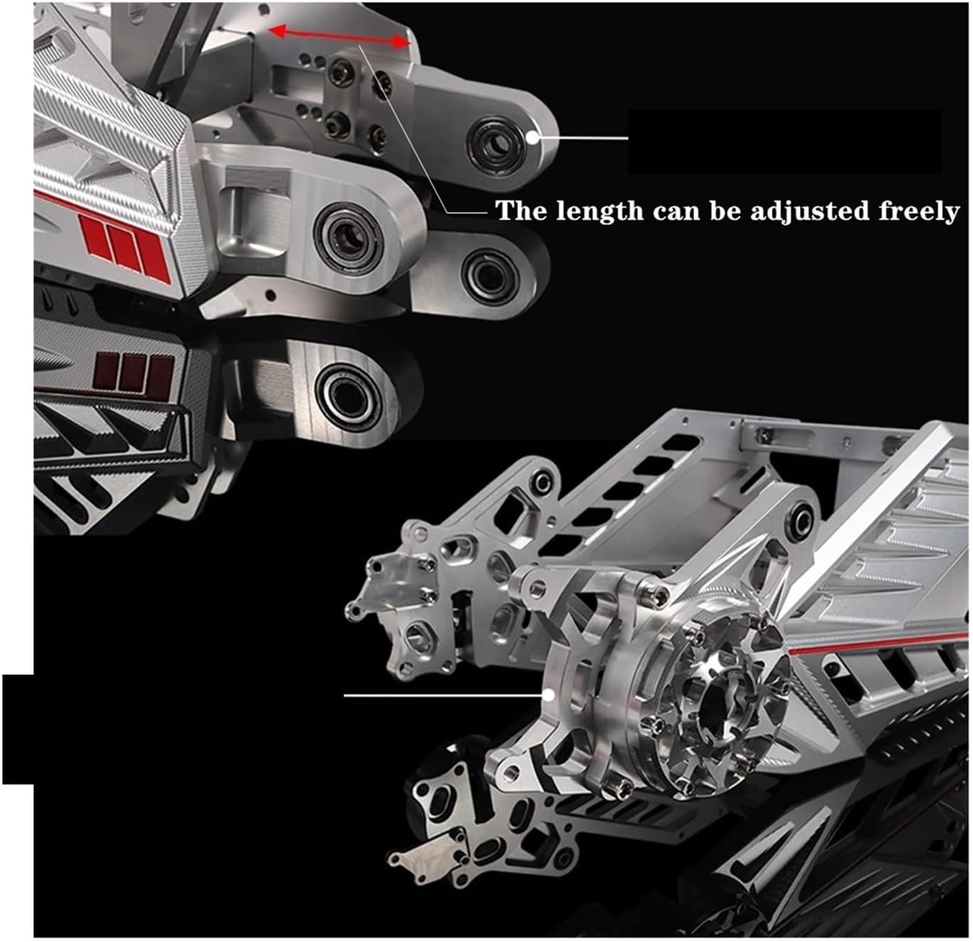 CNC Motorcycle Swing Arm Rear Fork Motor Bracket Support Single and Double Rear Shock Absorber Universal Modification M0nkey M3 M5 M6 Cow N1S(Silver,2)