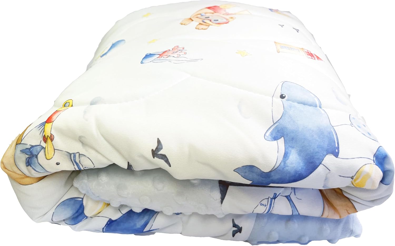 Cuite Pumpkin Baby Toddler Comforter for Crib Bed,Warm Down Alternative Infant Comforter for Mini Crib,Pack n Play,40x 40 Small Quilt for Boys and Girls,Thick Baby Quilted Blanket for Daycare (Blue