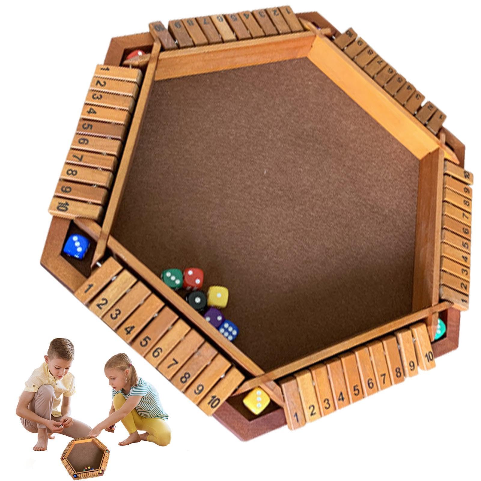 Cerrar la del Juego de Dados, Cerrar la del Juego de | Dados de Viaje, Juego de Dados de Madera Cerrar la Viaje, Shutter Box para 6 Jugadores - Clásico Juego de