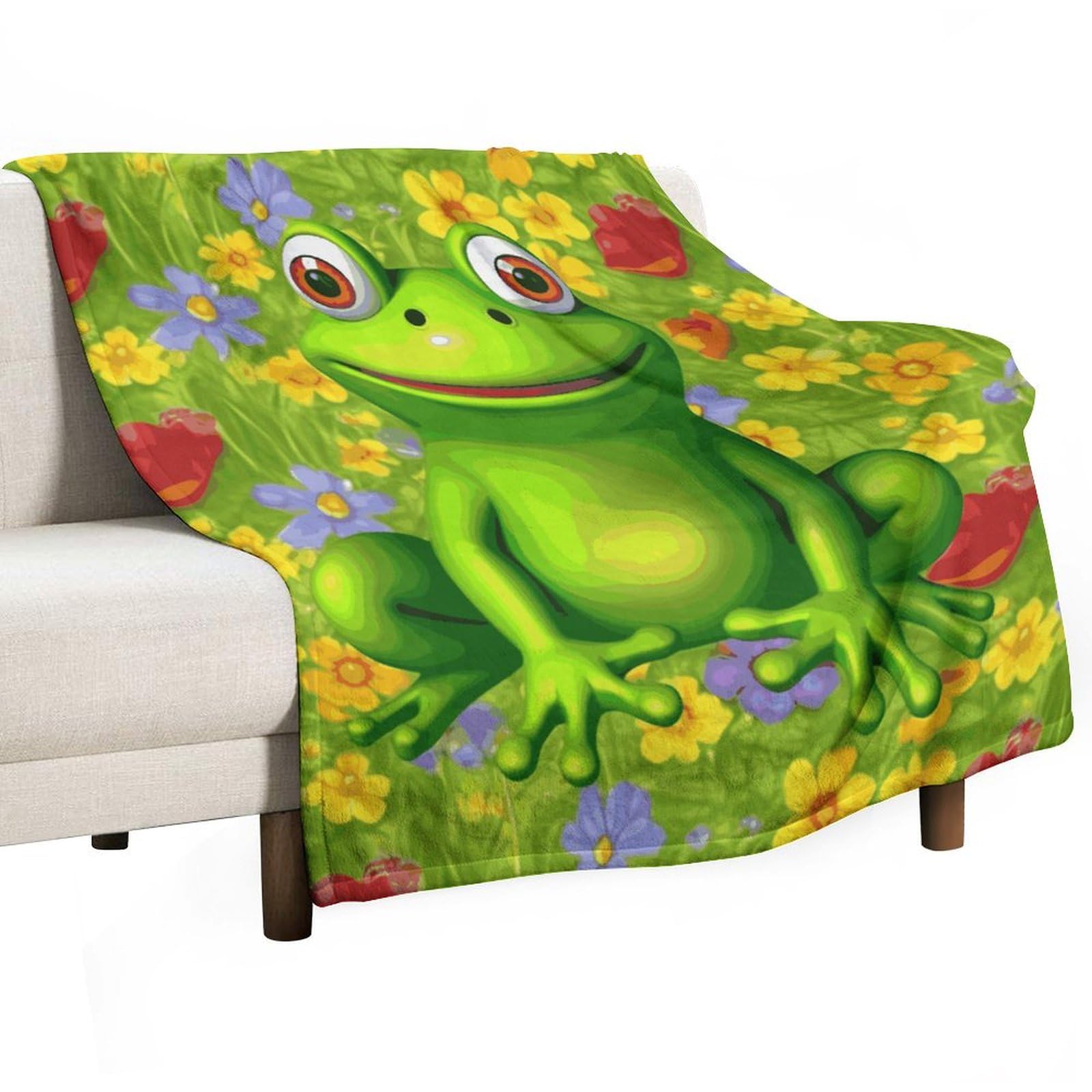 Couverture flanelle grenouille confortable pour éliminer les frissons