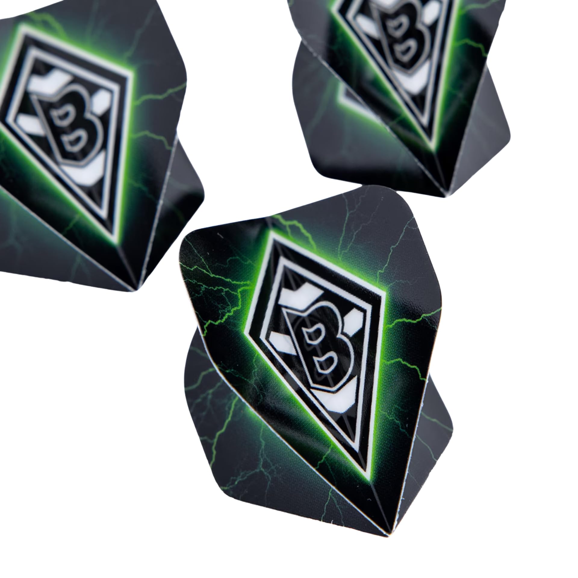 Borussia Mönchengladbach Dart Flights Set – 3er-Set im 100-Micron Standard-Shape | Offizieller Fanartikel Fohlenshop | Vereinslogo & Trikot-Design | Extra robuste Flights für stabile Flugbahn