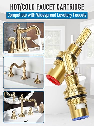 Miniatura 4 de Juego de válvulas de cerámica de latón 1-001 y latón 1-002 para Kingston Latón, reemplazo de cartucho de grifo caliente y frío, construcción de