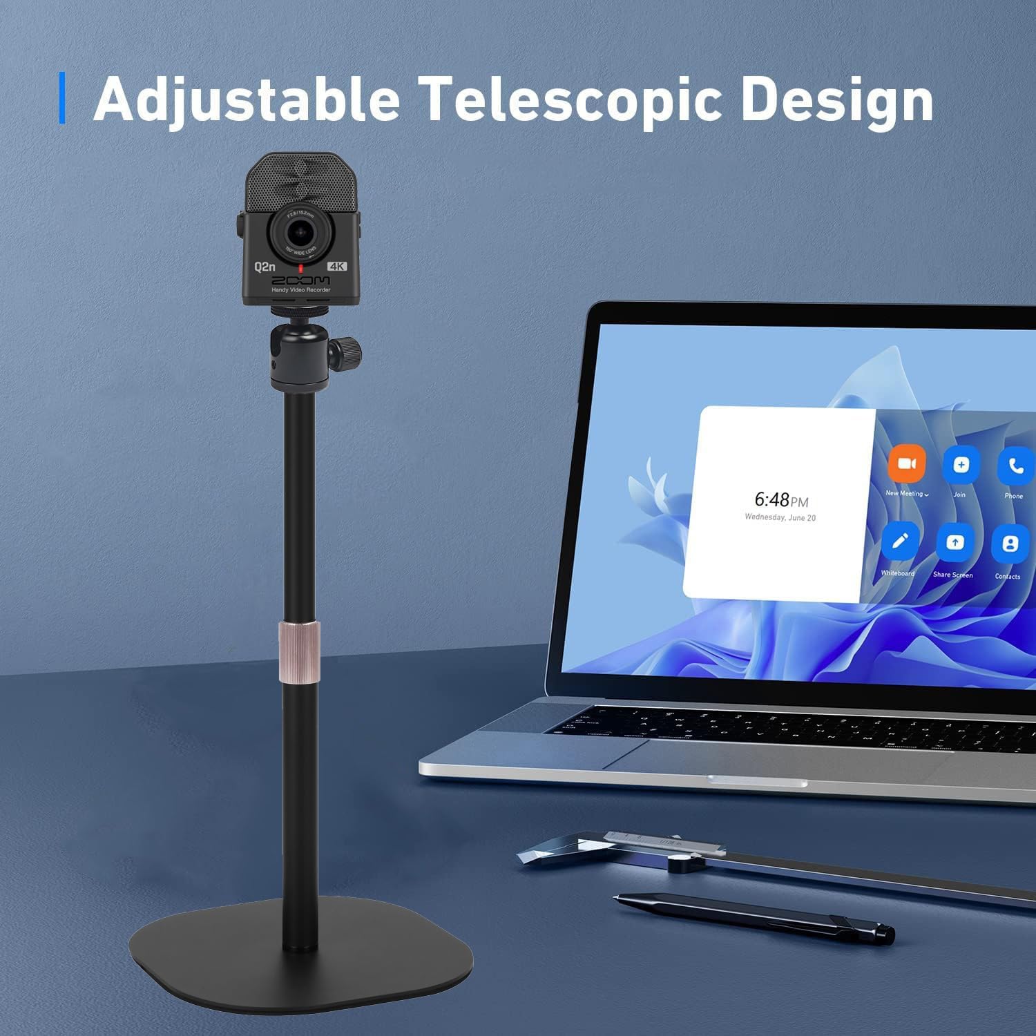 AceTaken Tabletop Portable Recorder Tripod Stand Holder for Zoom Recorder H1essential,H4essential,H6essential,Q2n,H2n and Tascam DR-05X DR-40X DR-07X X8 Handheld recorders