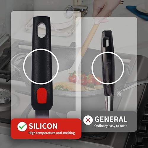 Miniatura 7 de Utensilios de cocina de cocina, espátulas de silicona grandes, resistentes al calor, juego de 3 unidades para utensilios de cocina antiadherentes,