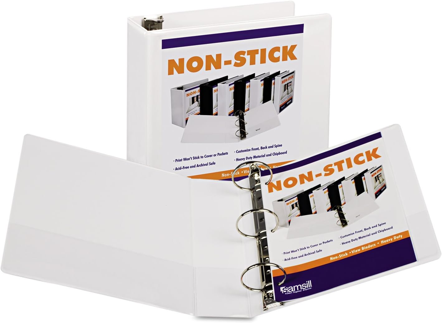 Samsill NonStick View Binder, 3Inch White (18487