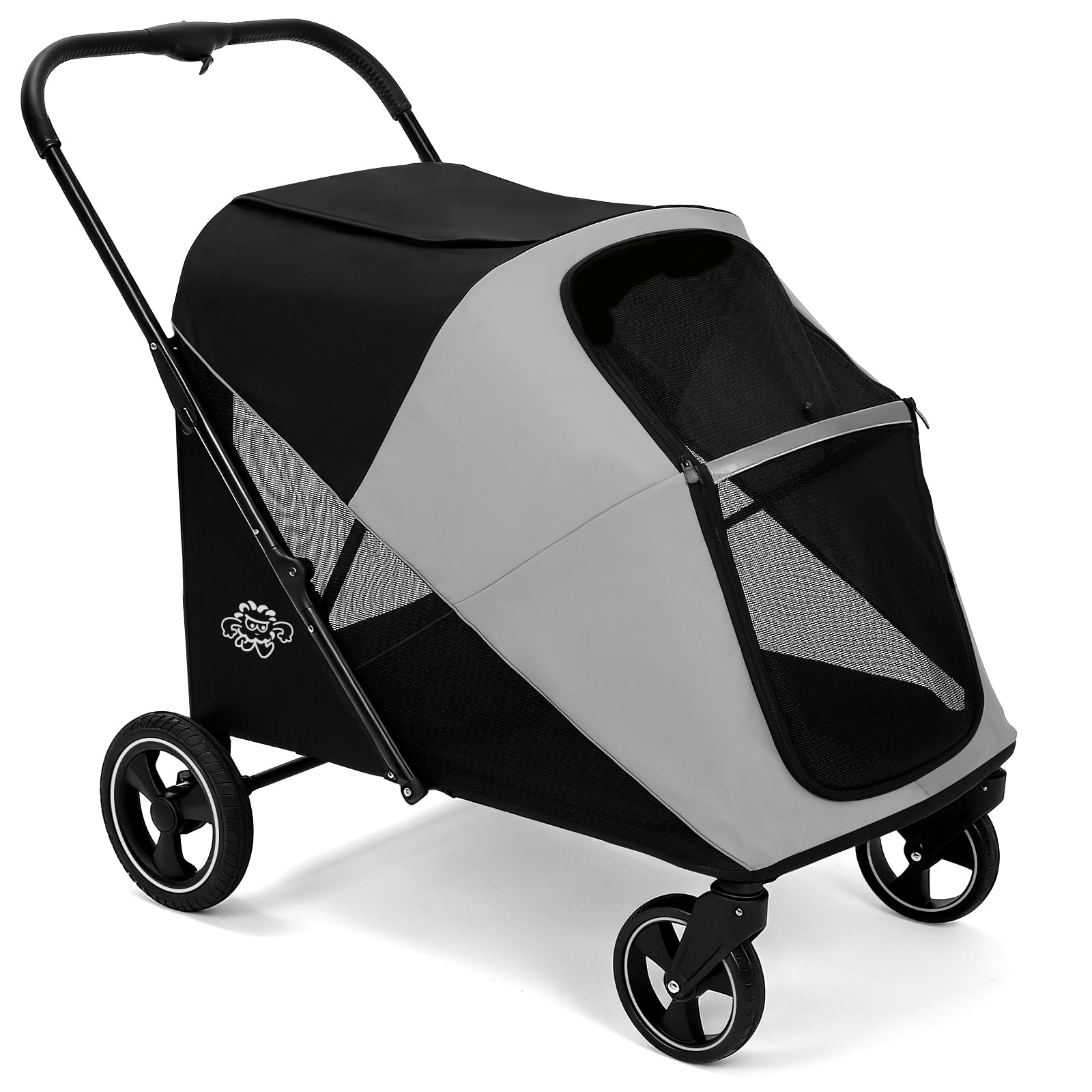Photo 1 of Pawccoli Dog Stroller for Large & Medium Dogs, 4 Wheels Pet Stroller for Large Dogs up to 120lbs, Extra Large Dog Stroller with Foldable Design, Sun Shades, Storage Pocket, Breathable Mesh