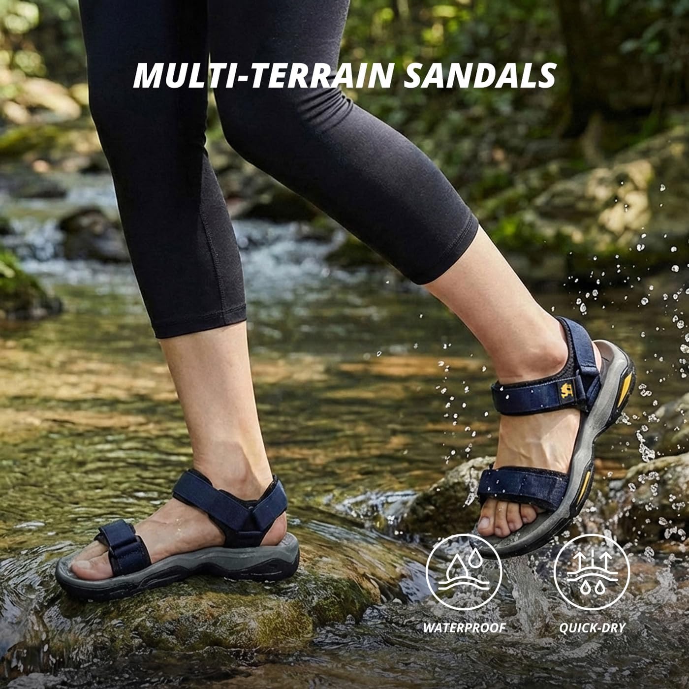 CAMEL CROWN Women's Waterproof Hiking Sandals Adjustable Water Sandal Arch Support Open Toe Summer Sandals Beach Shoes For Outdoor Athletic Sport Walking