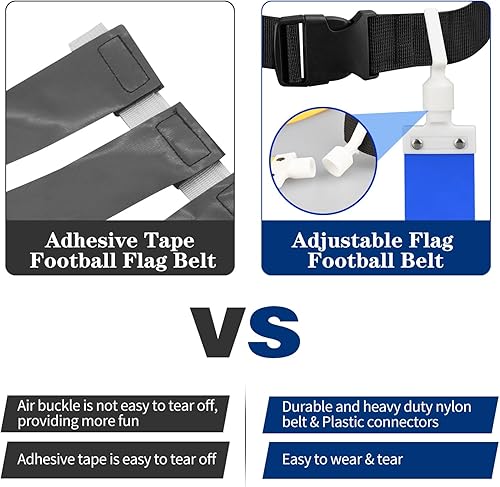 Miniatura 3 de DkOvn Cinturón de fútbol con bandera, 11014 unidades, ajustable, con cinturón y banderas, para niños, jóvenes, adultos