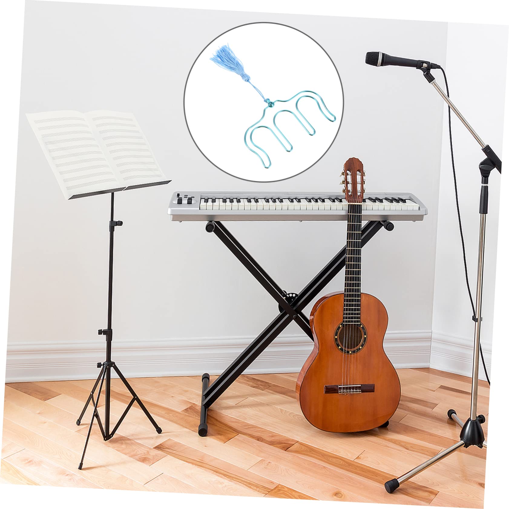 TOYANDONA 6piezas Soporte De Partituras De Música De Hierro Con Borlas Fijador De Páginas Para Libros De Música Clips Para Partituras De Piano y Guitarra
