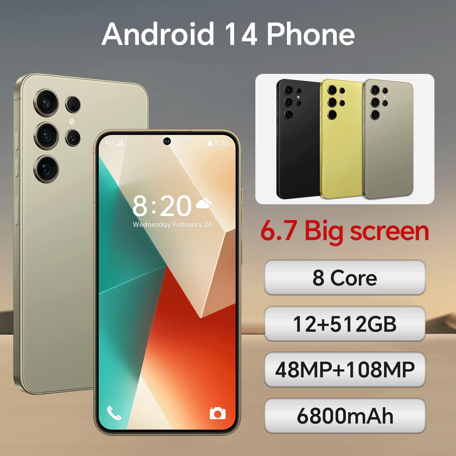 T24 Ultra スマートフォン12GB 512GB 6.8イン1TB拡張可能 T24 Ultra スマートフォン12GB 512GB 6.8イン1TB拡張可能 - メルカリ