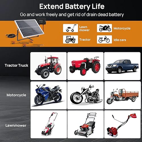 Miniatura 2 de ECO-WORTHY Kit de panel solar de 25 W 12 V, cargador de batería solar, panel solar impermeable de 25 W + soporte de montaje ajustable + controlador