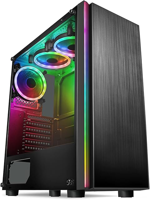 CiT Celsius ARGB Mid-Tower ATX - Tempered Glass Gaming PC Case | Black