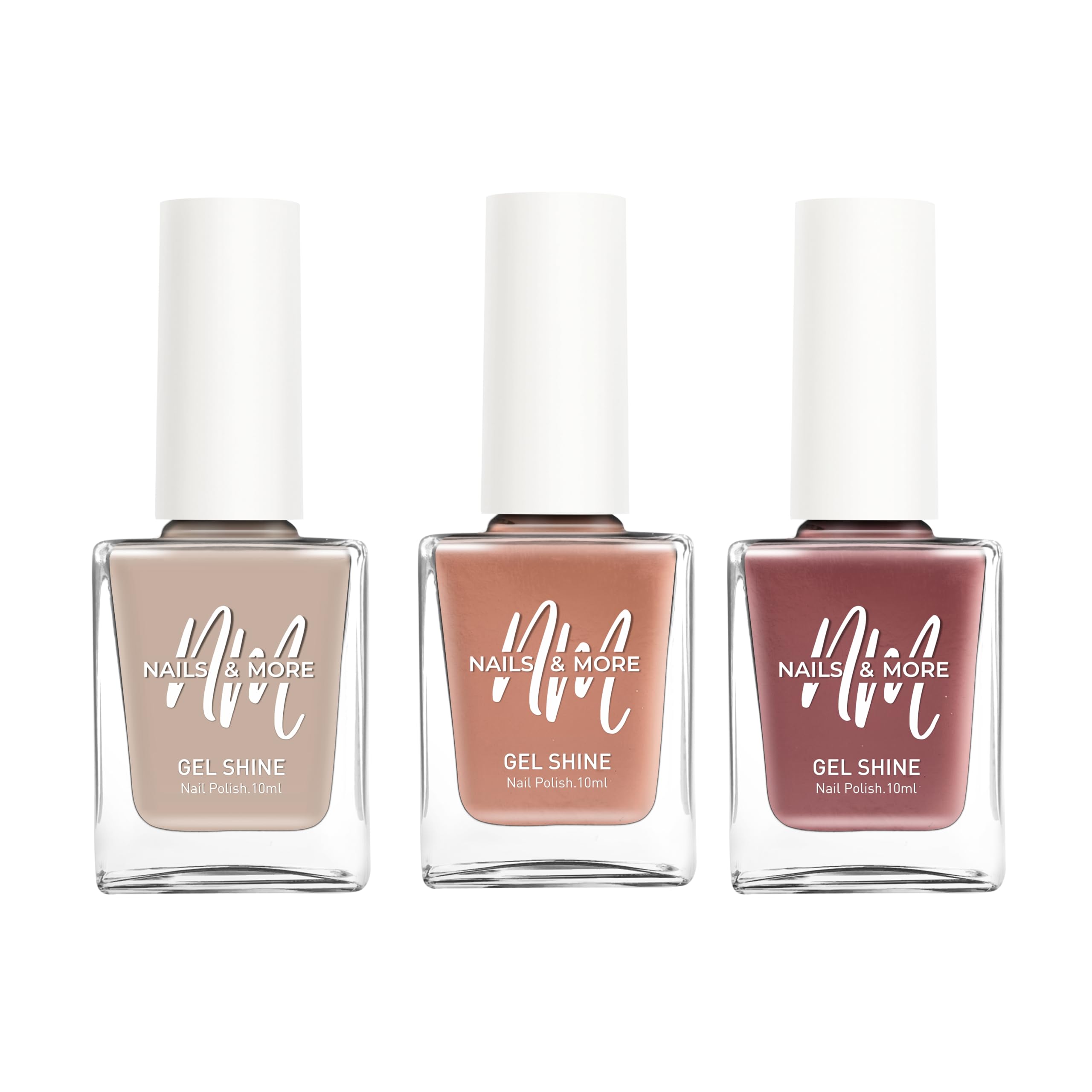 Nails & More Everyday Nude Edit Nail Polish Set, Pack of 3 (42 Malt Cream, 43 Auburn, 44 Rosy Brown) Argan Oil Gel Shine, Quick Dry, Chip Resistant, 10ml x 3-image-15