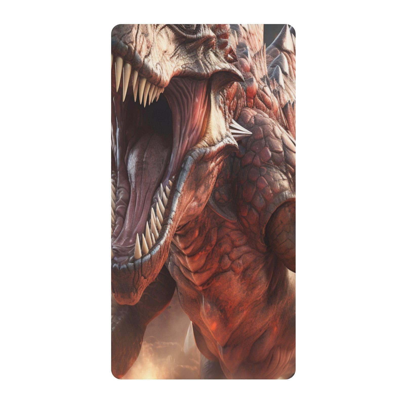 Cartoon Angry Dinosaur Toddler Crib Sheet Soft Cotton Baby Play Sheets Fitted for Mattress Playard