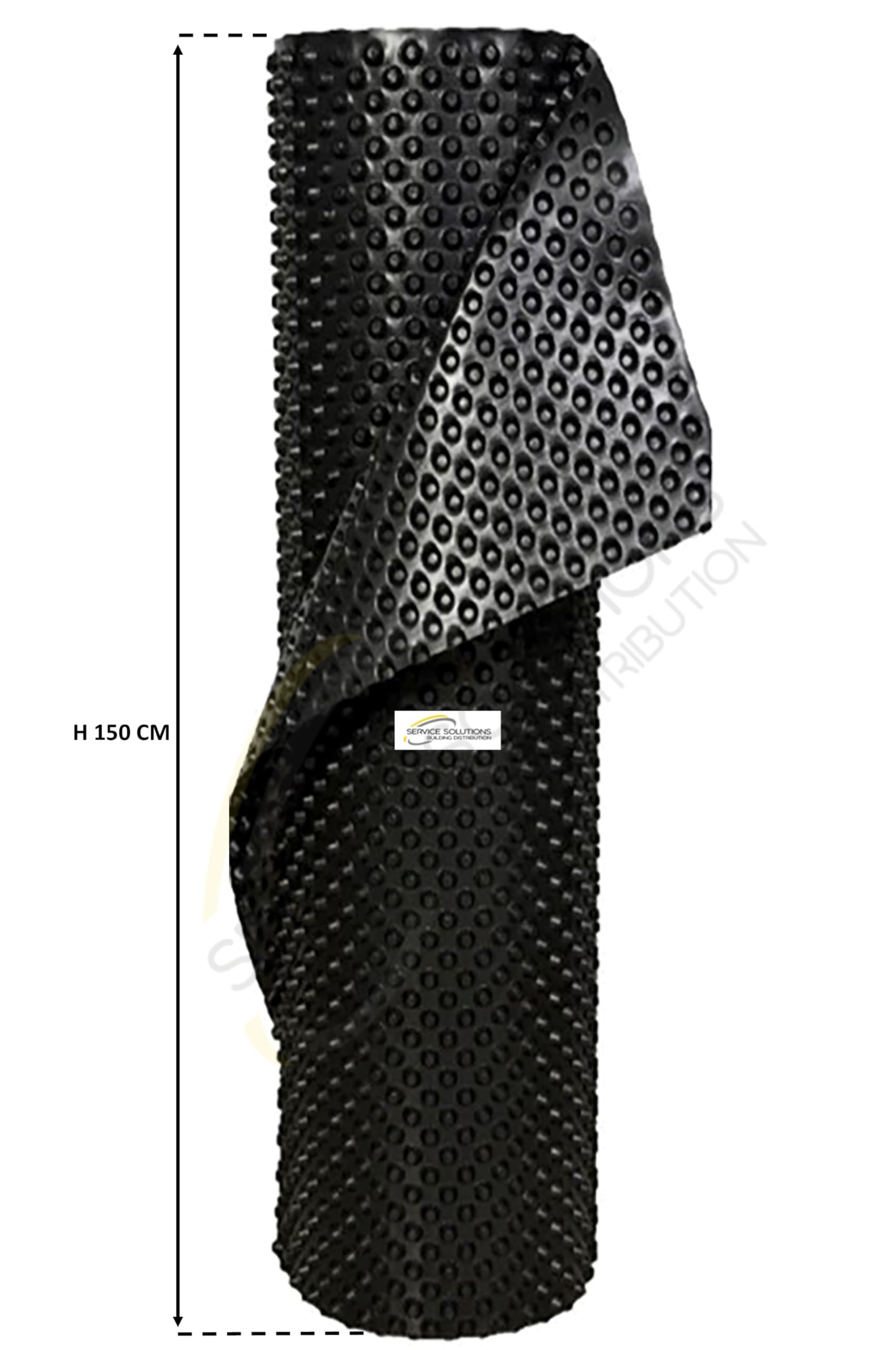 Membrana Bugnata in Polietilene HDPE, Protezione e Drenaggio Muri Interrati, Impermeabilizzazione Fondamenta, Protezione Guaina Fondazioni (H1,50 X 20ML)