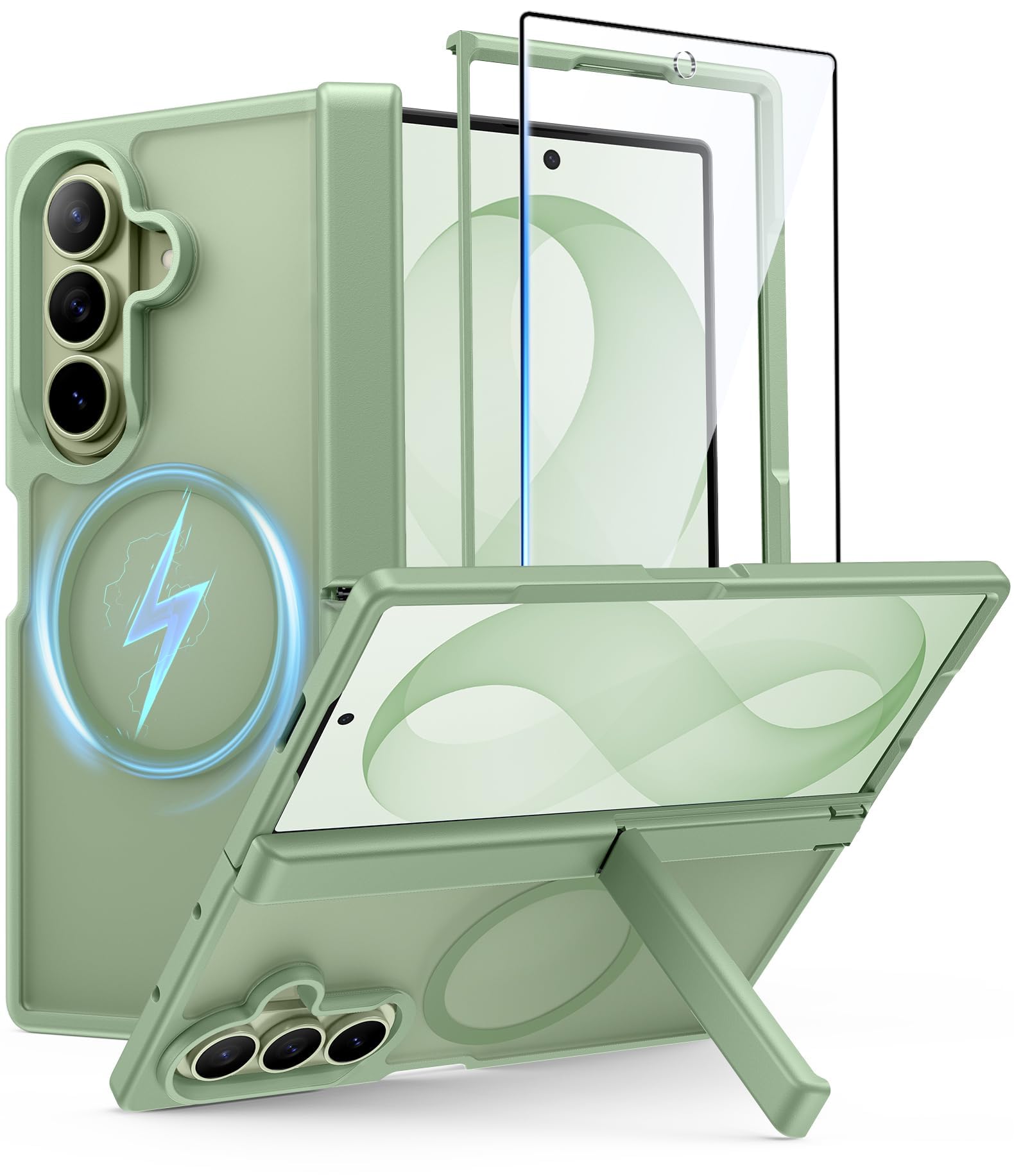 FNTCASE for Z Fold 8 Ultra/Z Fold 7 Case: with Kickstand Hinge Protection
