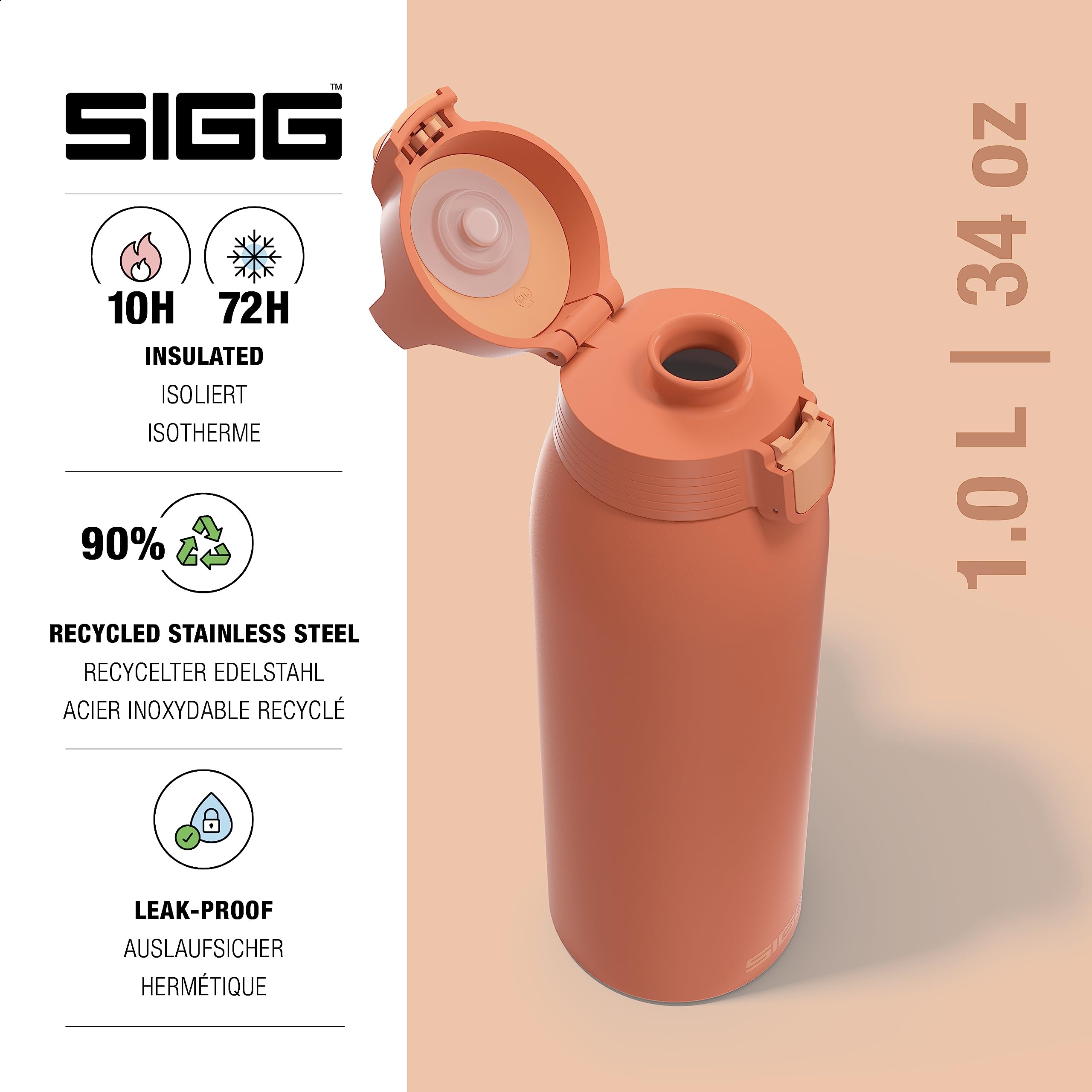 SIGG, Insulated Water Bottle, Shield Therm One, Suitable for Carbonated Beverages, Leakproof, Dishwasher Safe, BPA Free - Image 2