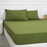 Vista 90 de Simple&Opulence Linen Fitted Sheet (1 Piece) - 14 Inch Deep Pocket Mattress Cover Natural Flax Cotton Blended Soft Breathable Bedding - Linen, Full