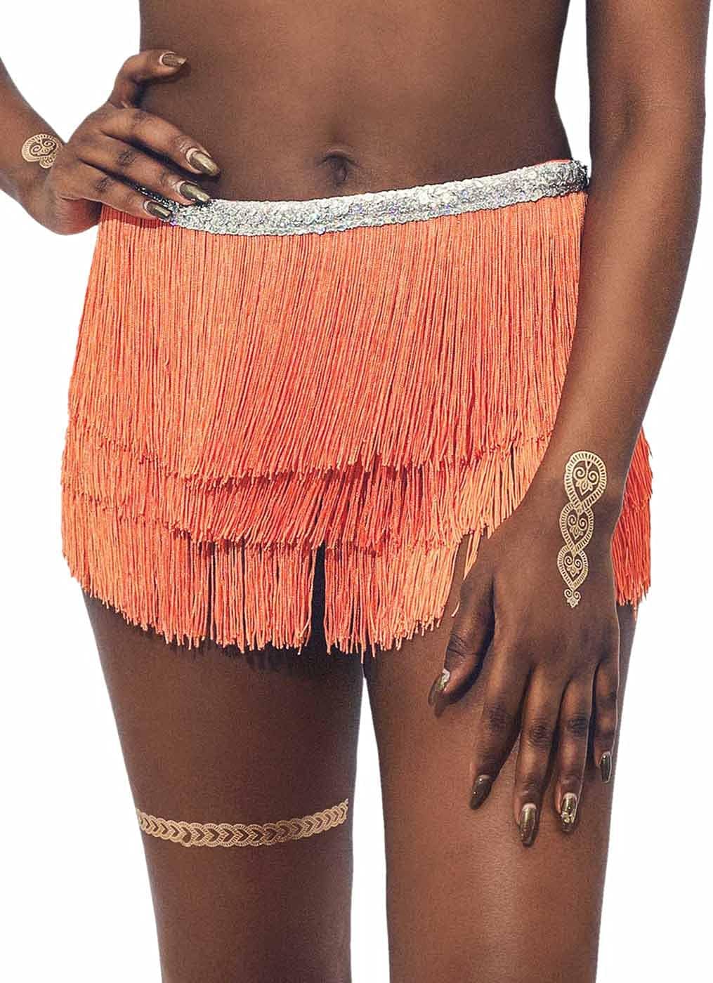 Victray Women's Dance Skirts Fringe Belly Dance Hip Skirt Tassel Hip Scarf Skirt Wrap Party Costume