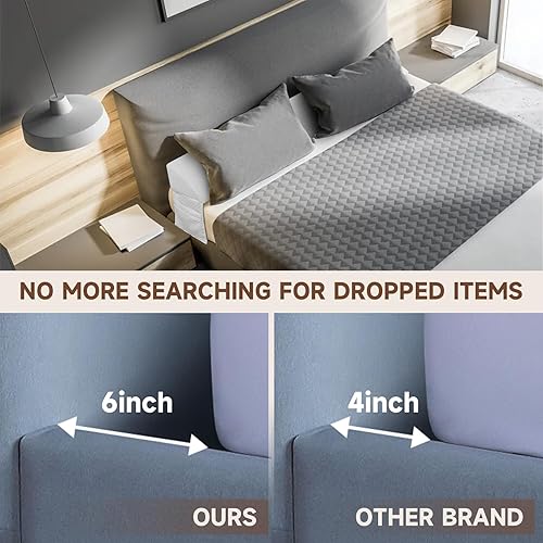 Miniatura 3 de Almohada de cuña de cama de tamaño individual (39 x 10 x 6 pulgadas), relleno de espacio de cama (0-6 pulgadas), tapón de almohada blanco, almohada