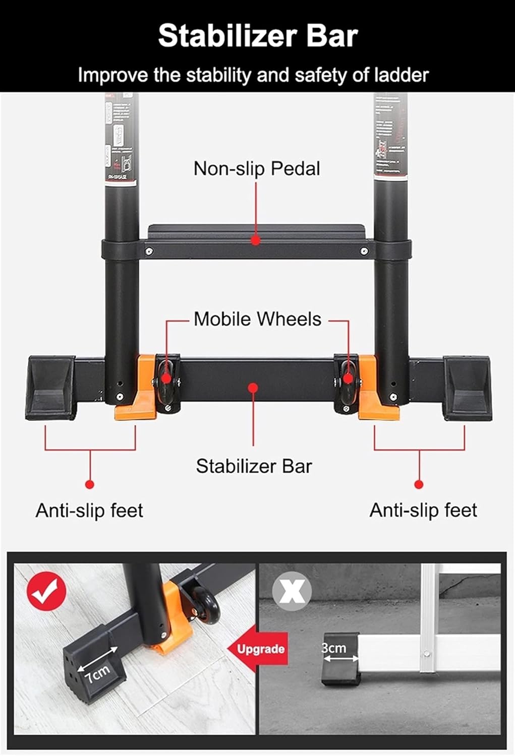 Telescopic Ladder Telescopic Ladders Multi-Purpose Extendable Ladder Telescopic Ladder Telescoping Ladder for RV/Rooftop Tent/Attic, 5m/4m/3m/2m Aluminum Extension Telescopic Ladders with De