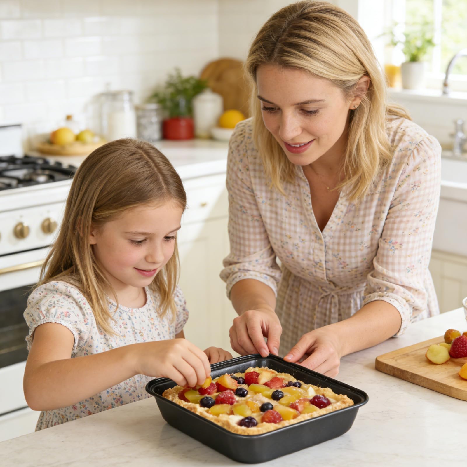 Lot de 2 plats à gratin carrés, carrés, en acier inoxydable, avec revêtement antiadhésif, peuvent également être utilisés comme plat à lasagnes, rôtissoire ou plaque à gâteau, facile à nettoyer