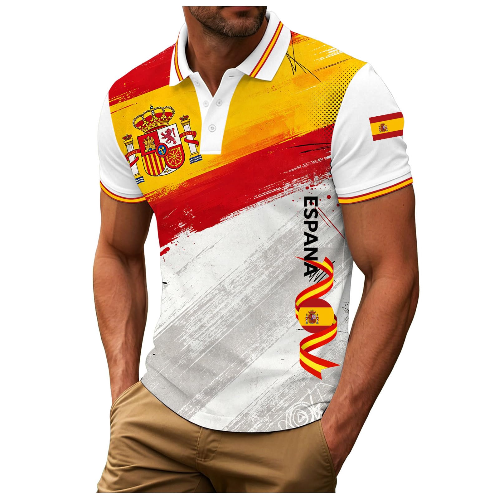 Camiseta afición española Camisetas Manga Corta Hombre España Mundial 2026 Camiseta Futbol Retro Hombre y Mujer Diseño Fan España