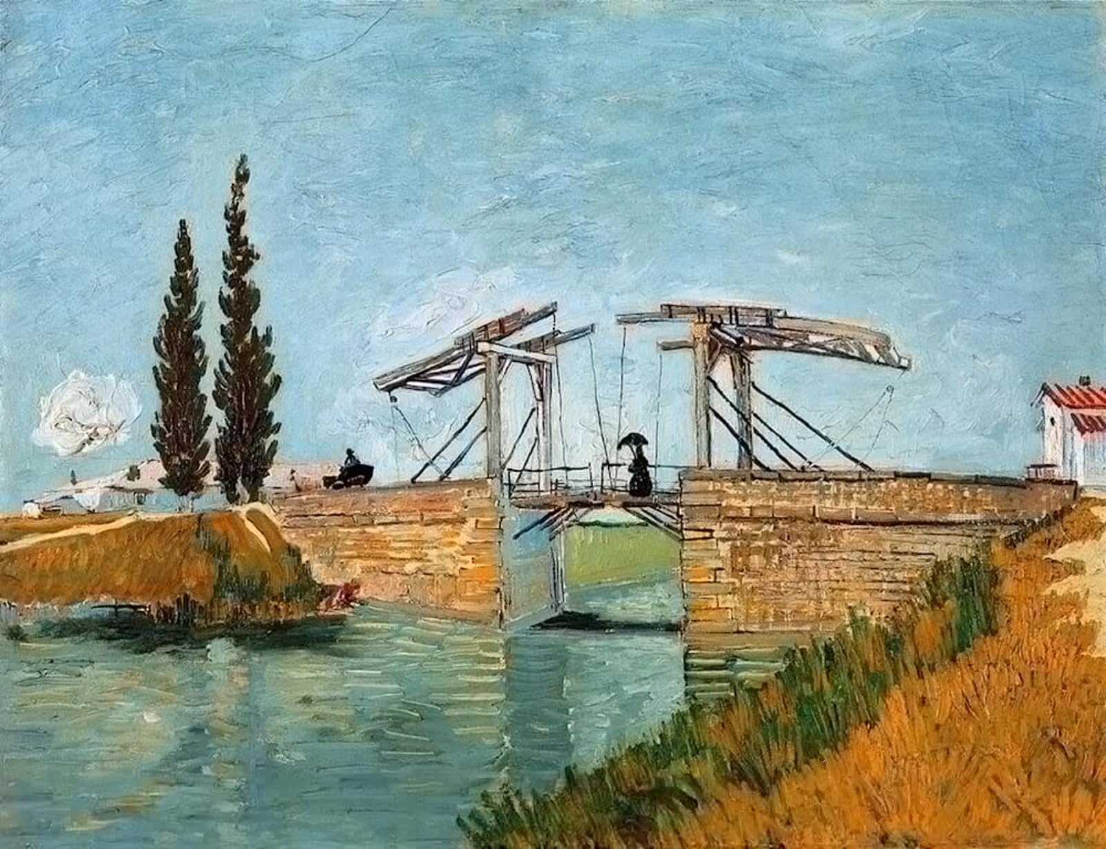 POSTERIIk Famous Modern Artwork Art Mural the Langlois Bridge At Arles Oil Paintings Pictures for Home Decor 60x90cm
