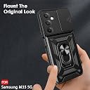 TheGiftKart Tough Armor Bumper Back Cover Case for Samsung Galaxy M35 5G | Sliding Camera Cover, Kickstand & Ring Holder | 360° Protection Back Cover Case for Samsung Galaxy M35 5G (PC & TPU, Black) gallery image