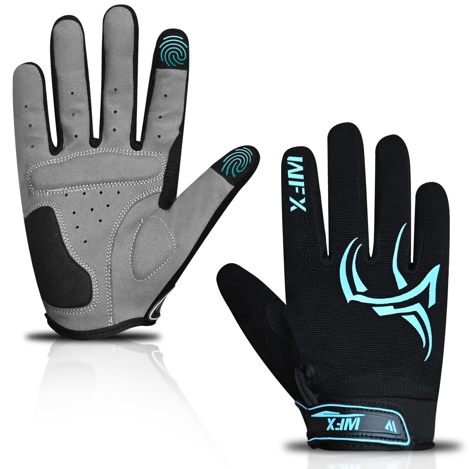 Guantes de ciclismo de dedo completo con pantalla táctil para MTB, carretera, BMX y motocicleta, acolchados antideslizantes transpirables