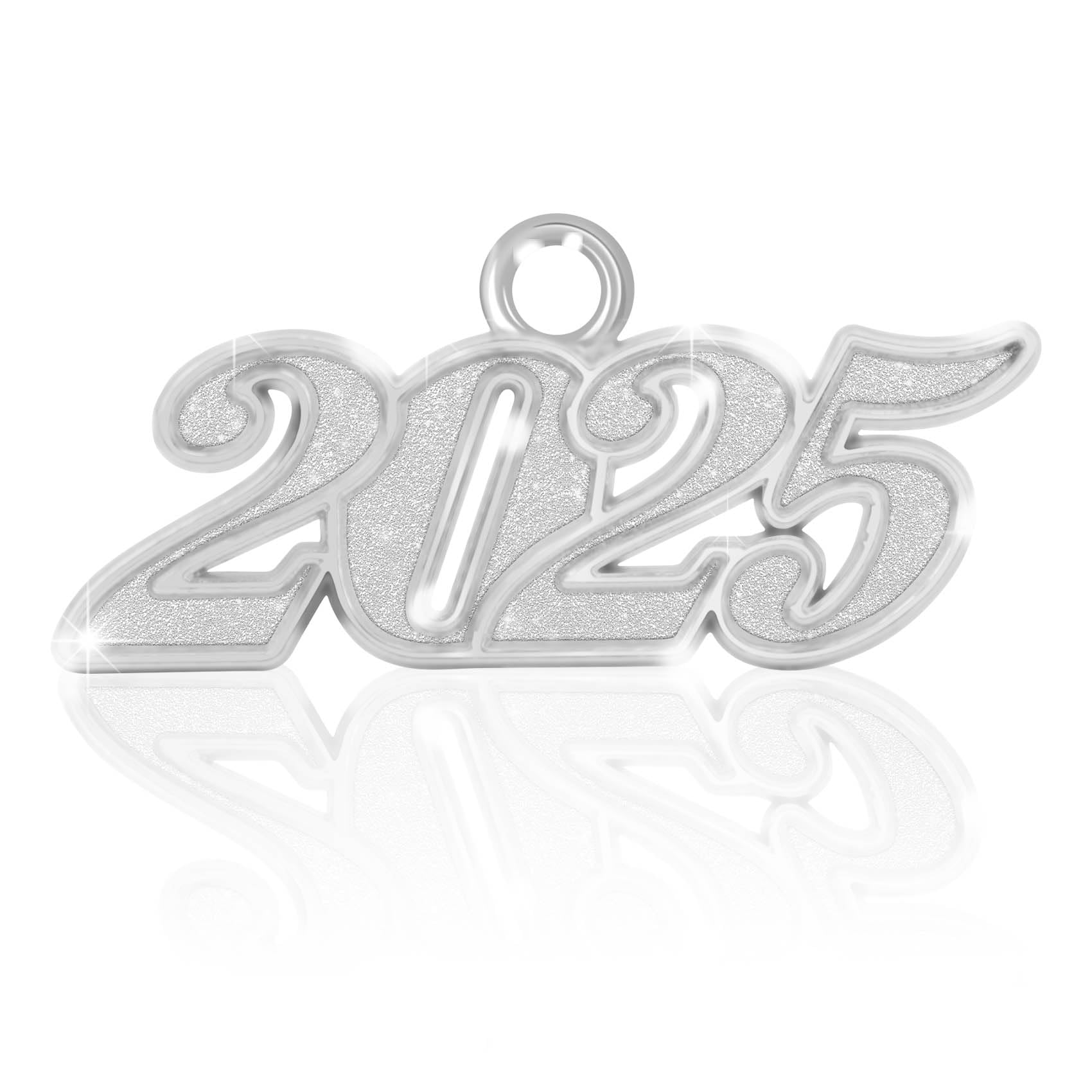 2025 Graduation Tassel Charm - Silver Year Charm for Cap Decorations and Memorial