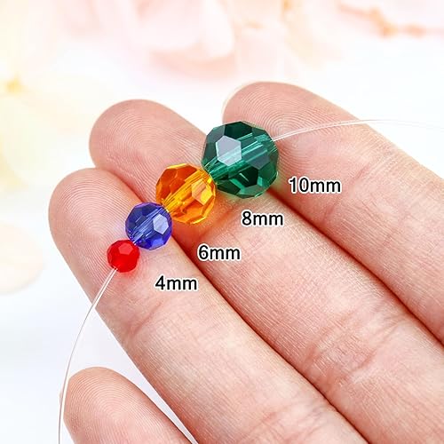 Miniatura 3 de Cuentas de cristal de 0.394 pulgadas para hacer joyas, cuentas de cristal redondas, cuentas de cristal Rondelle facetadas para manualidades, dijes