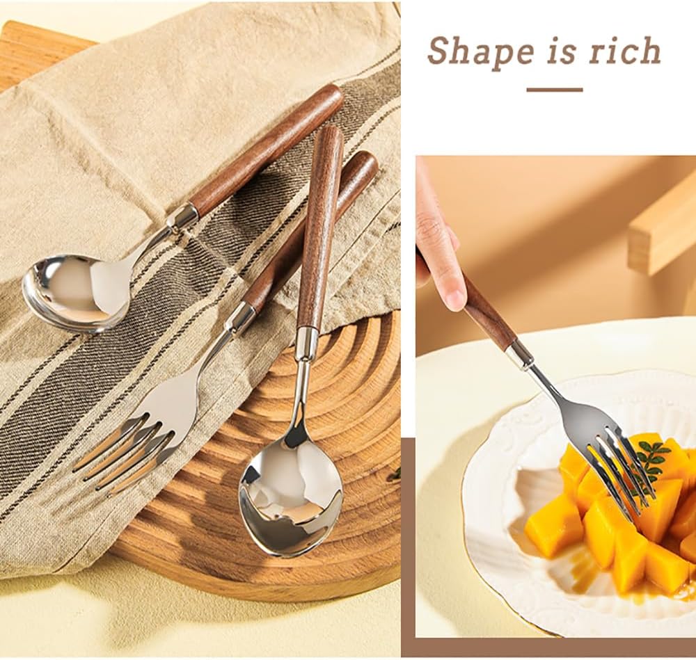 32 Pieces Silverware Set Flatware for 8 Elegance Tableware Set Fine Handle Knives and Forks spoons 18/10 Stainless Steel Cutlery Utensil Sets for Home Restaurant Dishwasher Safe Matte