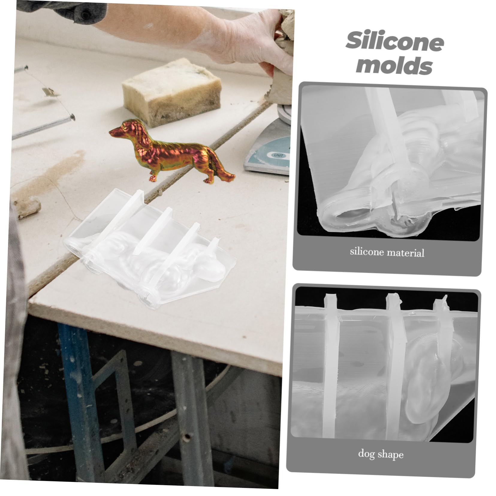 Angoily 5 Pezzi Stampo Silicone per Creativo Mold per Epossidica Fai da Te Stampo per Decorazioni Uniche Silicone Utensile per Diy Animali Domestici