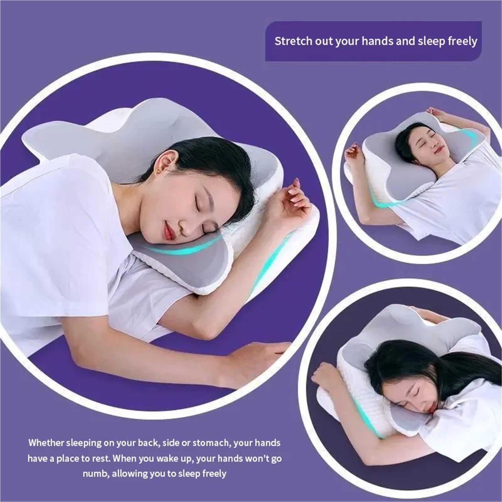 WNBFTTK Almohada Latex Sunmmer Cold Sleeping Memory Pillow Slow Rebound Cotton Neck Butterfly Cervical(Green)