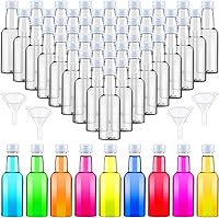 Vista 10 de Tessco 100 Piezas Botellas Pequeñas de Licor de Plástico Mini Botella de Aderezo para Ensalada Navidad Pequeños Chupitos de Alcohol con Tapa Vino