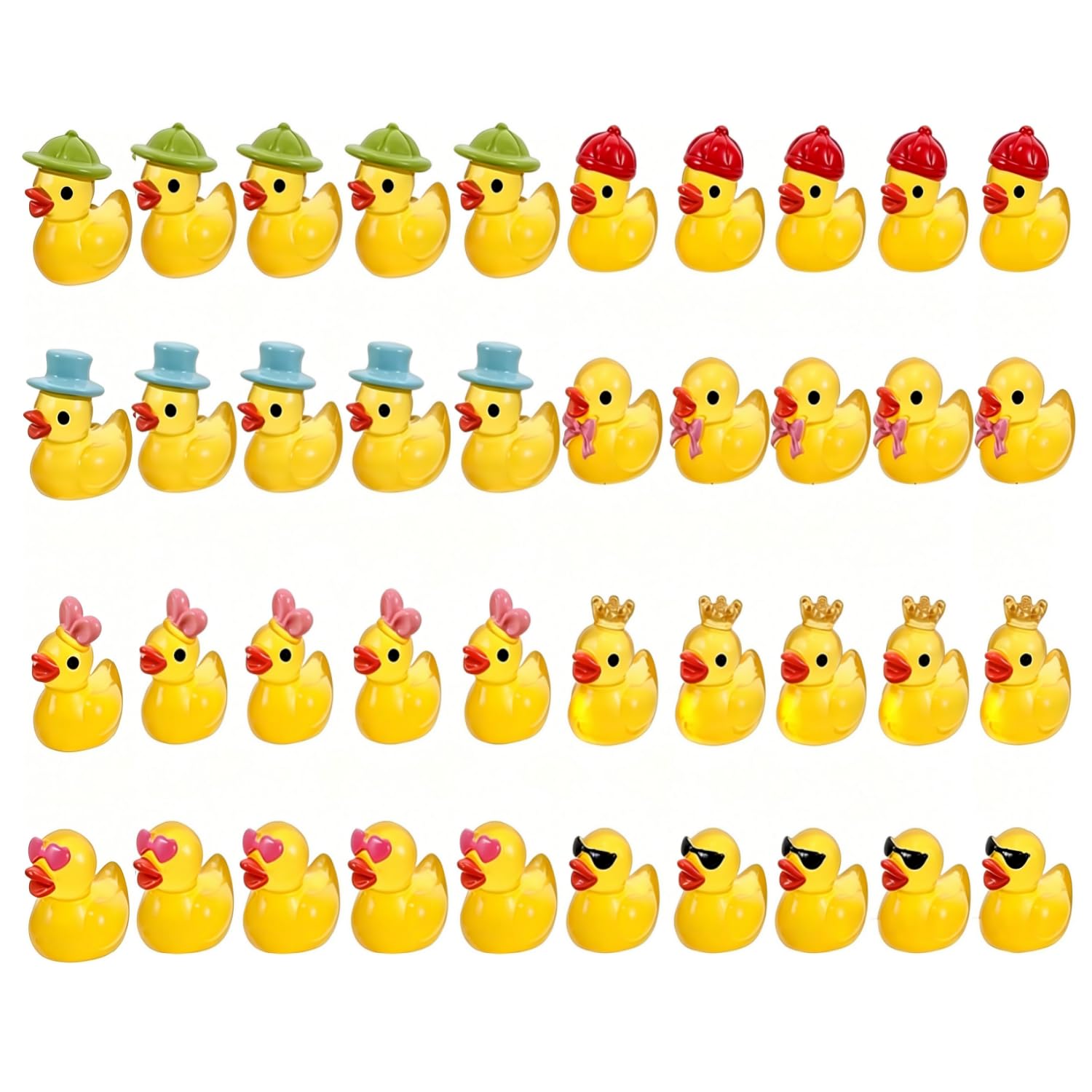 40 sztuk mini figurek z żywicy syntetycznej, realistyczna miniaturowa dekoracja kaczek, małe zwierzęta ogrodowe do ogrodu wróżek, sukulentów, mikrokrajobrazu, terrarium i dekoracji stołu