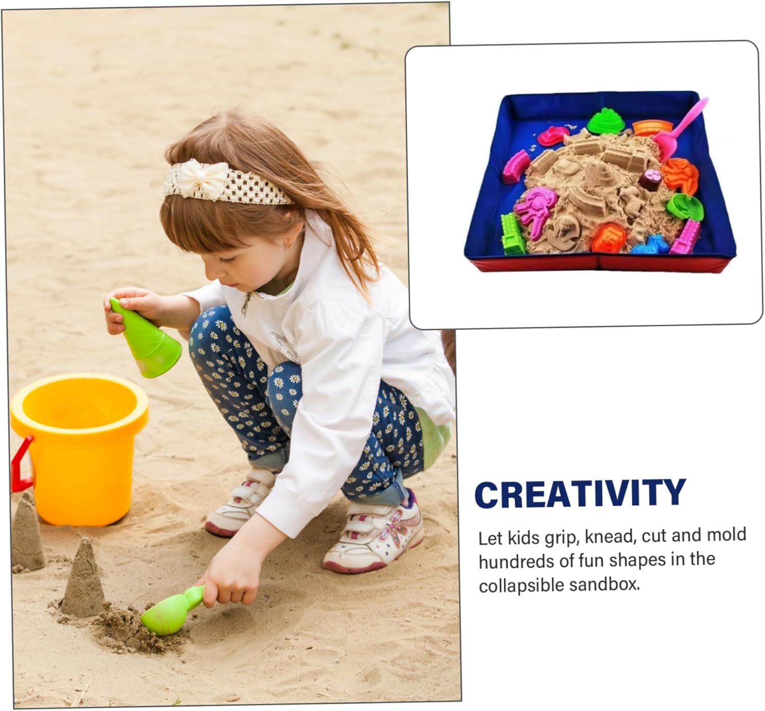 Sand Table 19, 69x19, 69x3, 15, Sand Box Folding PVC Outdoor Safe Box Toys Funny Tray Educational Sensory Toys for Children