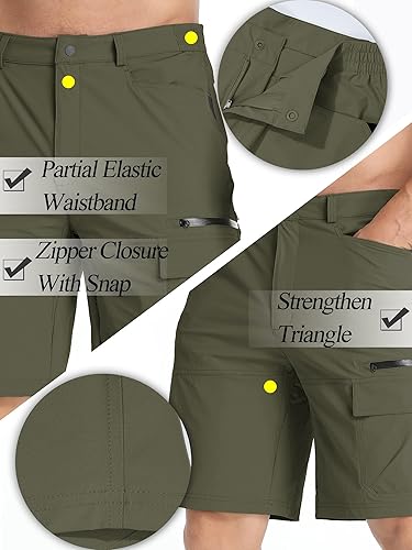 Miniatura 6 de TACVASEN Pantalones cortos de verano para hombre, de secado rápido, estilo cargo, casual, para senderismo, para exteriores