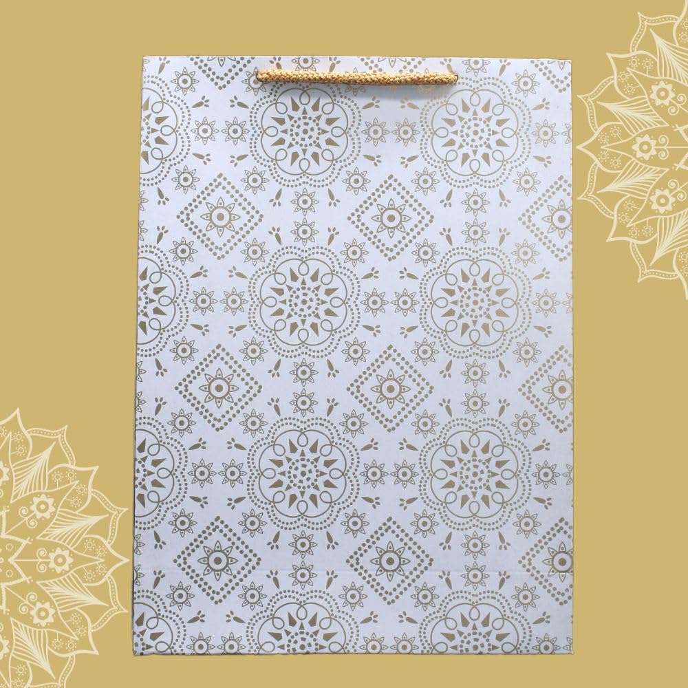 Arrow Paper Products Bags Simply Gold Design Gift Bags For Gifting, Weddings, Birthday, Holiday Presents (20,32 X 7,62 X 27,94 Cm) Pack Of 10 2