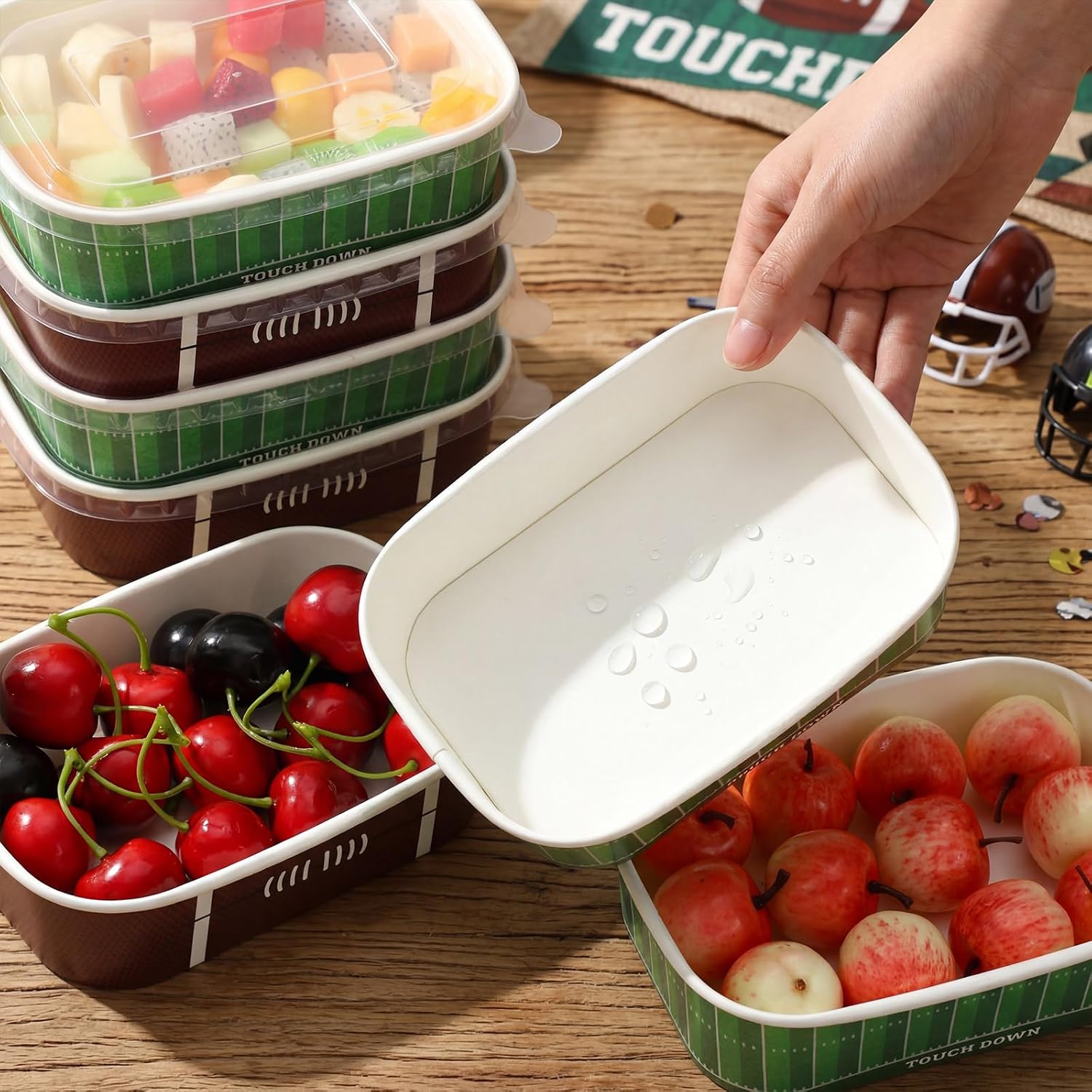Sieral 24 Pack Football Paper Food Containers with Lids 17 oz image 4