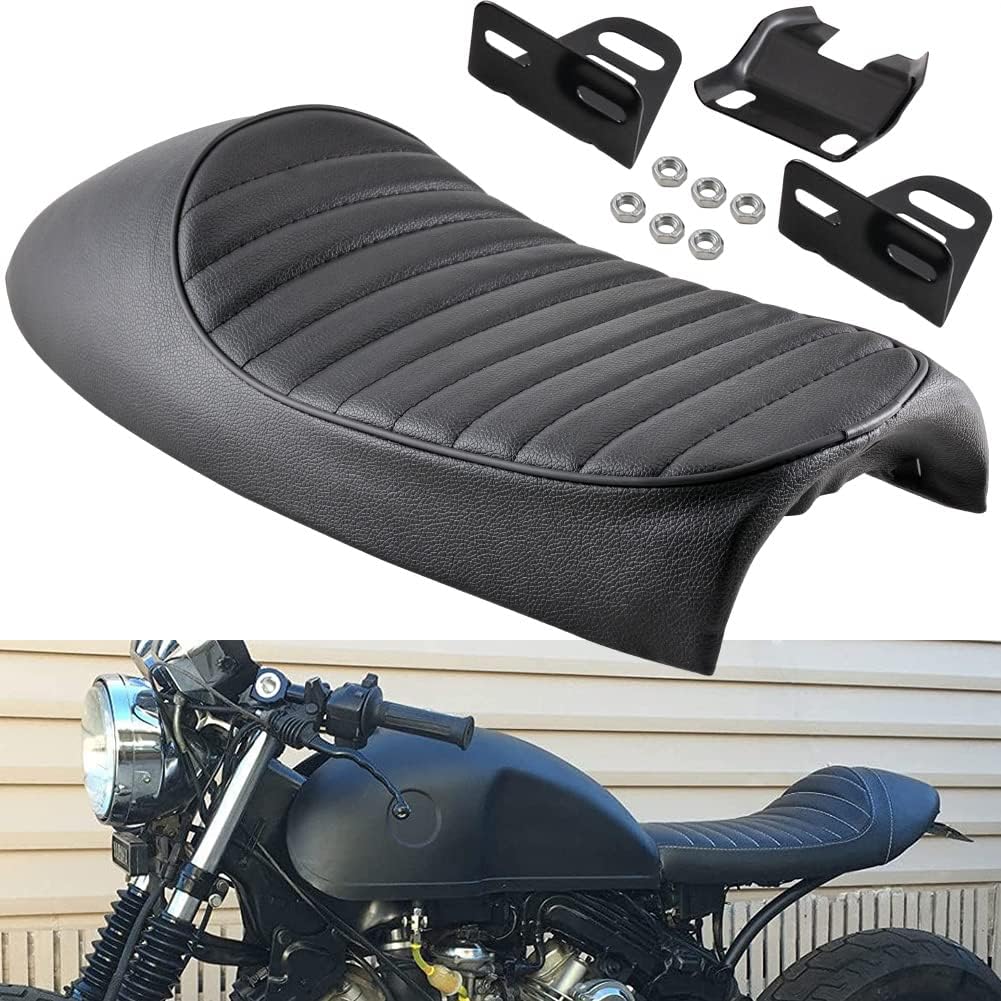 Upswept Cafe Racer Cadre de selle Boucle en métal 210 mm pour moto Noir