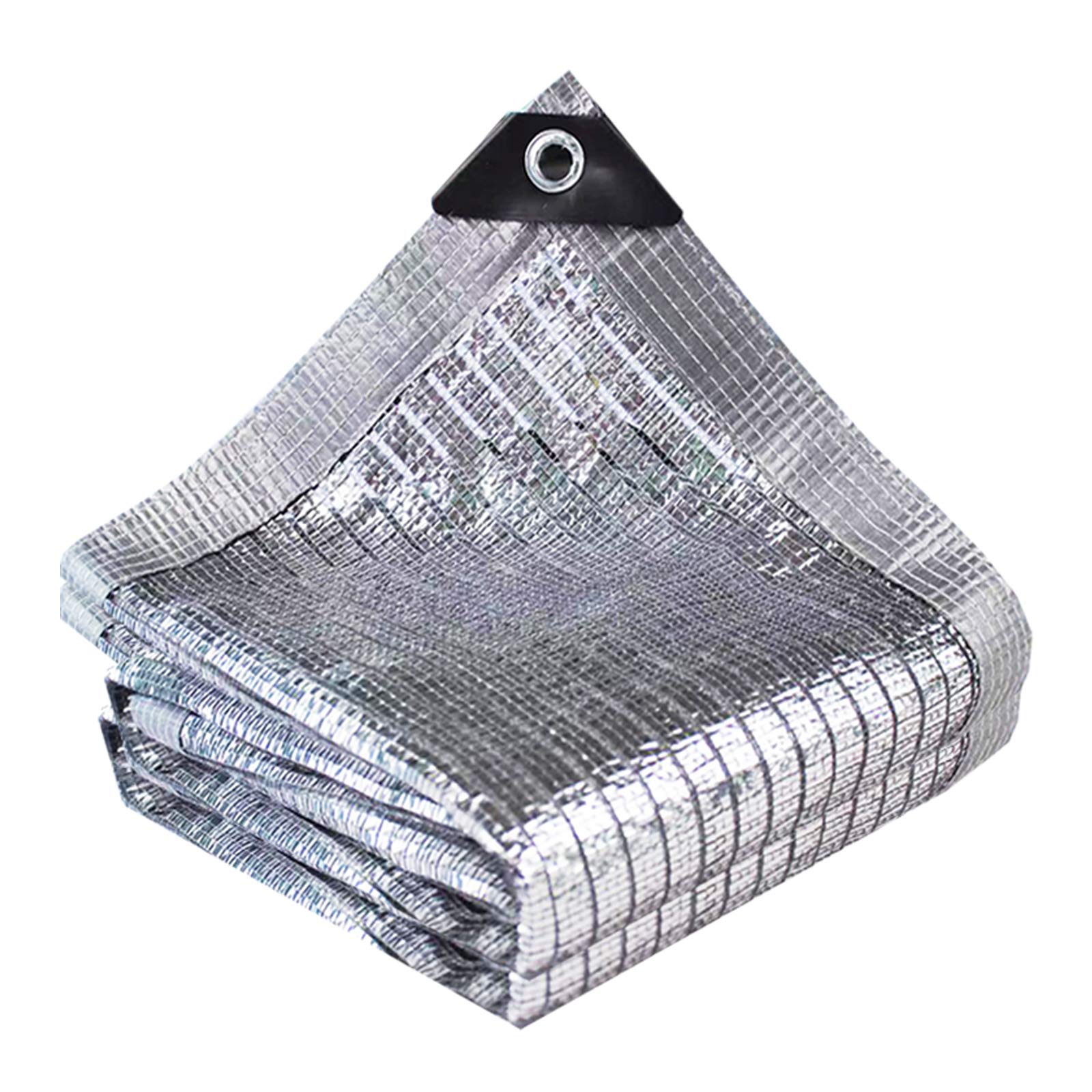 Filet D'ombrage en Aluminium Réfléchissant 75%,Shade Net,Tissu D'ombre Résistant Aux UV,Voile D'ombrage Coupe-Vent,pour Abri de Voiture/Fleurs/Plantes de Serre,Argent (2x6m)