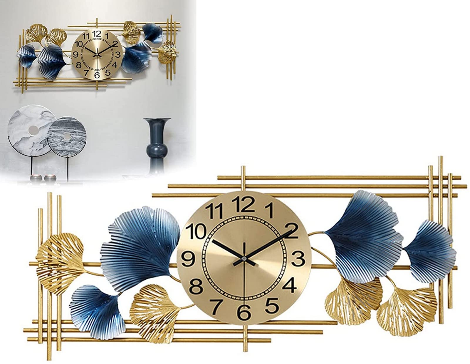 SaryEdge Wall Clock Art Clock Modern Creative Wrought Iron Wall Clocks,Decoration Wall Clock Silent Clock for Interior Decoration of Hotel, Bedroom and Living Room,82 * 42Cm-A-72 *,A-82 * 42CM