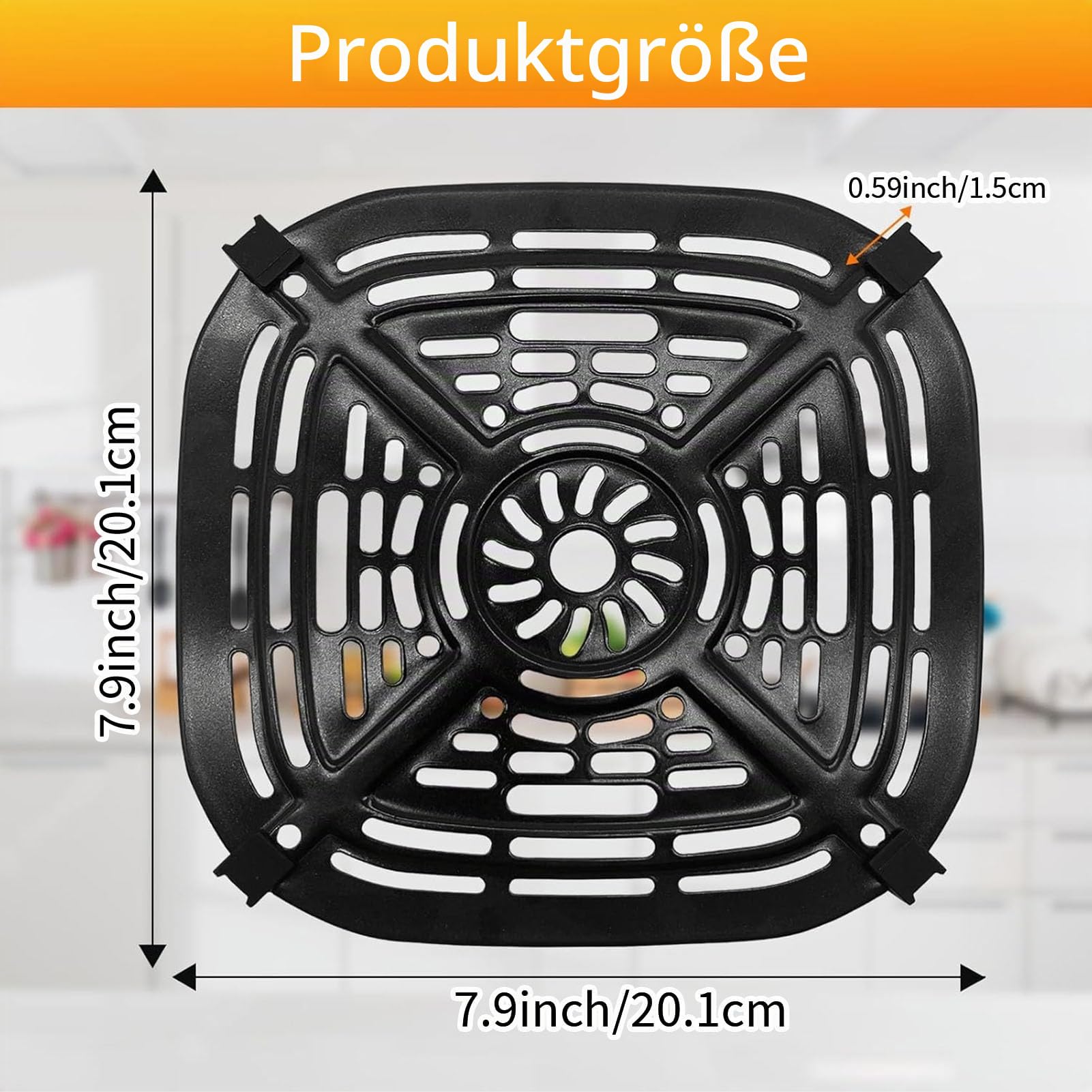 GCQ Air Fryer Grill Pan for Ninja Crispi Portable 3.8L 4 in1 FN101EUGY Air Fryer, Replacement Air Fryer Crisper Plate Grill Plate Tray Accessories with Rubber Bumpers, Dishwasher Safe